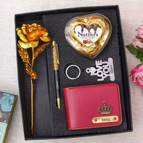 Valentine's Day Men's Gift Combo - Red - Uncommongifts.in