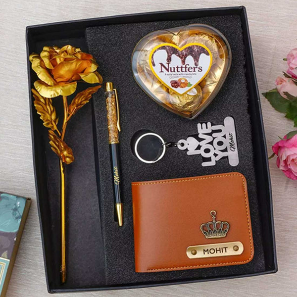 Valentine's Day Men's Gift Combo - Tan - Uncommongifts.in