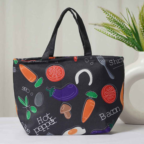 Vegetables Printed Lunch Bag With Handle - Uncommongifts.in