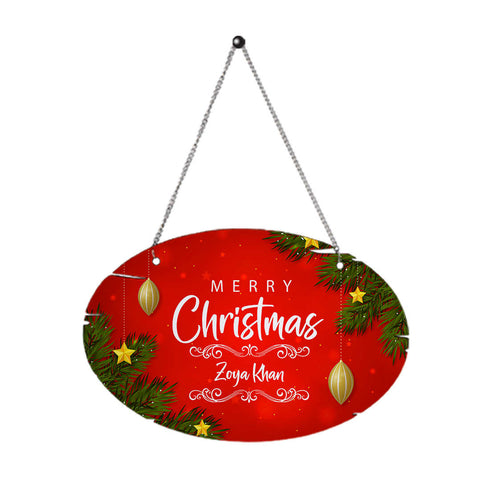 Personalised Merry Christmas Wall Hanging - Uncommongifts.in