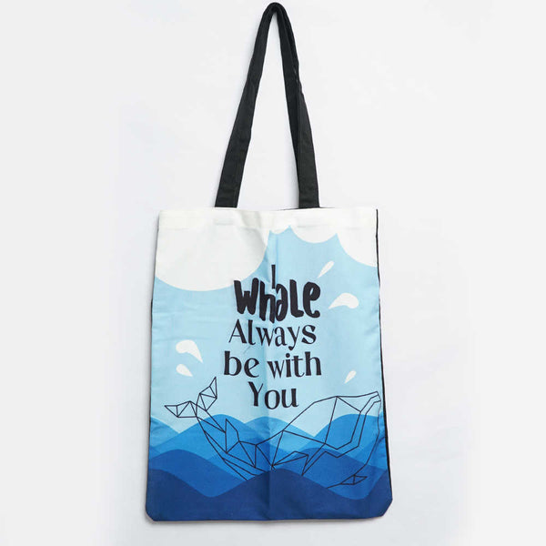 Whale Printed Tote Bag