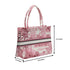 Pink Flower Printed Box Tote Bag - Uncommongifts.in