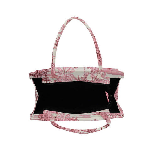 Pink Flower Printed Box Tote Bag - Uncommongifts.in