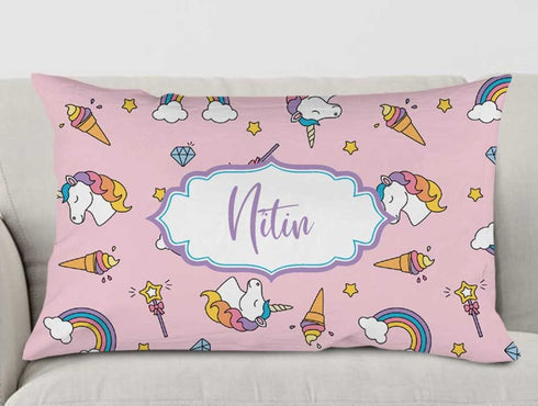 Personalized Unicorn Printed Pillow