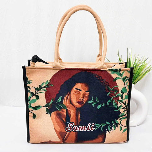 Personalised Girl Printed Box Tote Bag