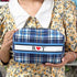 Personalised Blue Check Printed Box Pouch