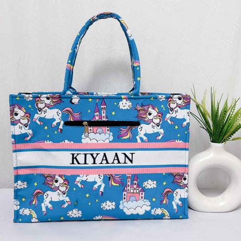 Personalised Unicorns Printed Box Bag