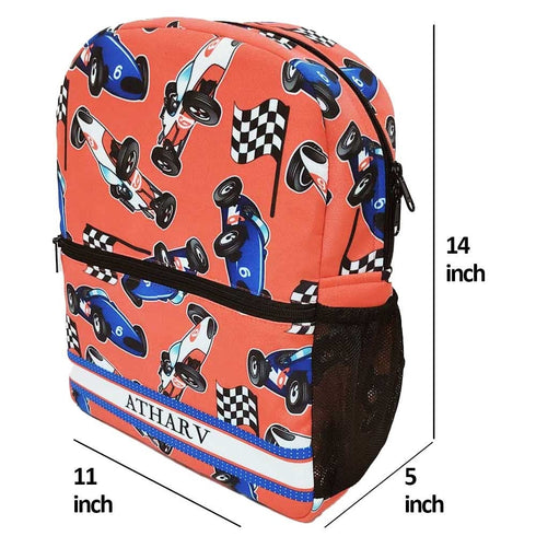 Personalised Cars Printed Kids Bag Pack