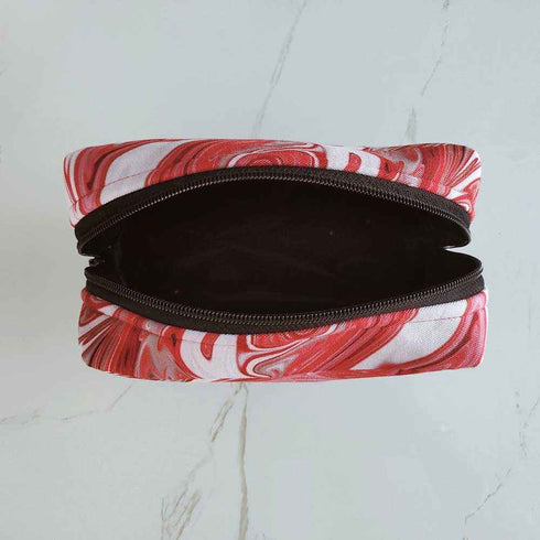 Personalised Red Marble Printed Box Pouch