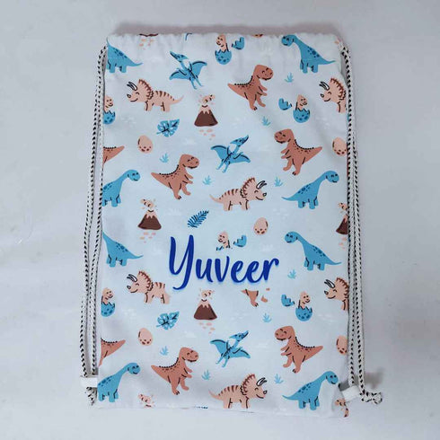 Personalised Animals Printed Kids Drawstring Bag