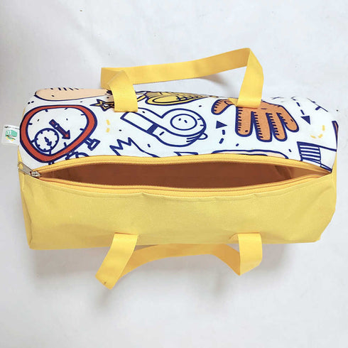 Personalised Yellow Printed Kids Duffle Bag