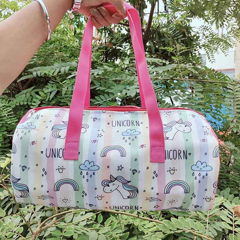 Personalised Unicorn Printed Kids Duffle Bag