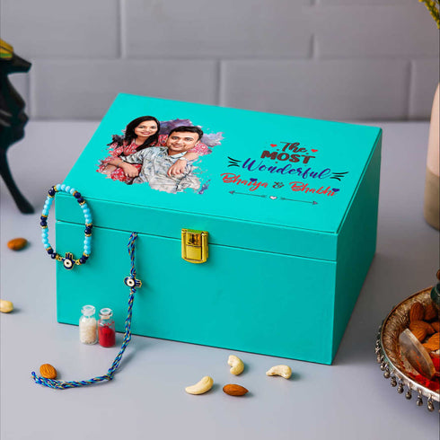 Personalised Vanity Box Rakhi Combo Gift Set