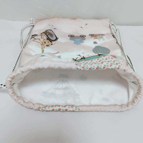 Personalised Animals Drawstring Bag & Pencil Pouch Kids Combo