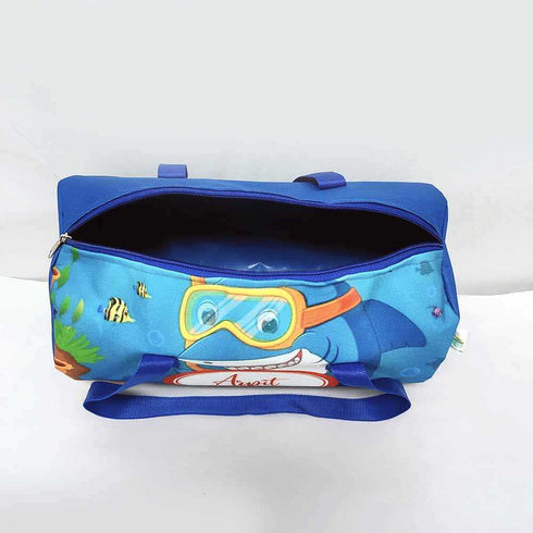 Personalised Shark Printed Kids Duffle Bag