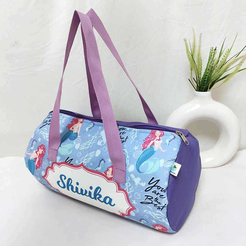 Personalised Mermaids Printed Kids Duffle Bag