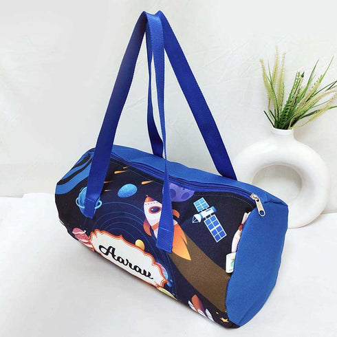 Personalised Space Printed Kids Duffle Bag