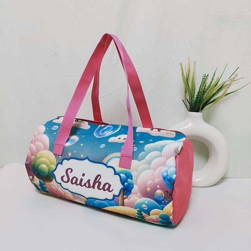 Personalised Clouds Printed Kids Duffle Bag