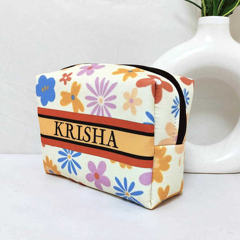 Personalised Floral Printed Kids Box Pouch