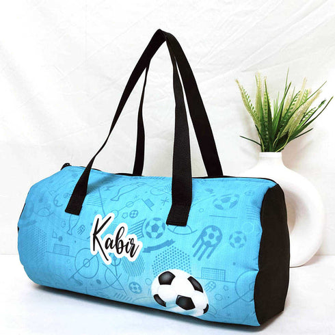 Personalised Football Printed Kids Duffle Bag