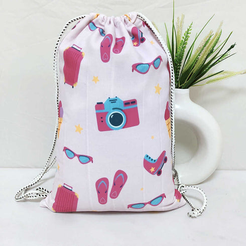 Personalised Sunglass Printed Kids Drawstring Bag