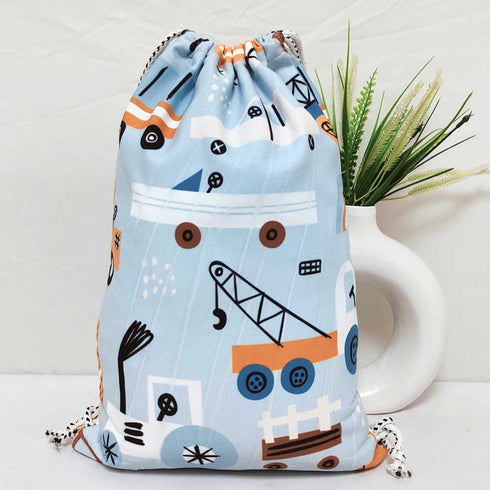 Personalised Car Printed Kids Drawstring Bag