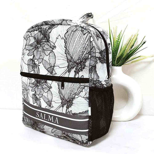 Personalised Floral Printed Kids Bag Pack