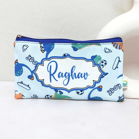 Personalised Animals Drawstring Bag & Pencil Pouch Kids Combo