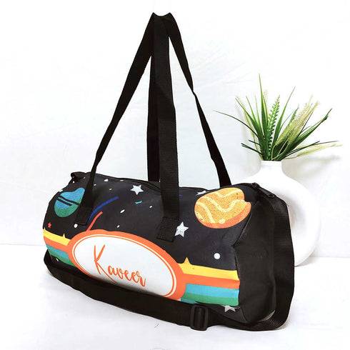 Personalised Space Printed Kids Sling Swimming Duffle Bag