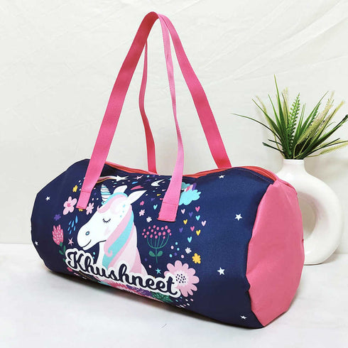 Personalised Unicorn Printed Kids Swimming Duffle Bag