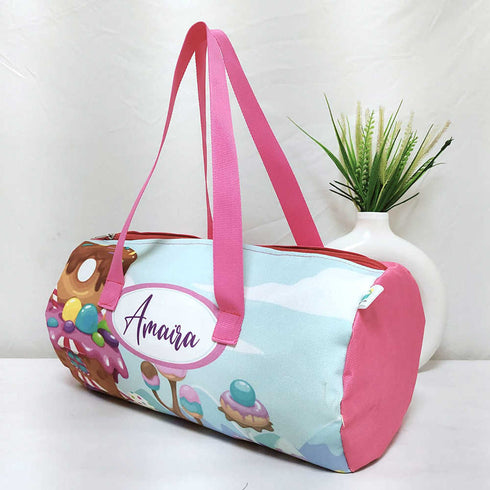 Personalised Donut Printed Kids Swimming Duffle Bag