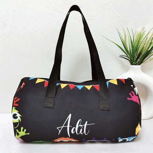 Personalized Multicolor Kids Duffle Bag & Pouch Gift Combo