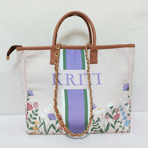 Personalised Purple Strap Printed Luna Bag Combo Gift Set