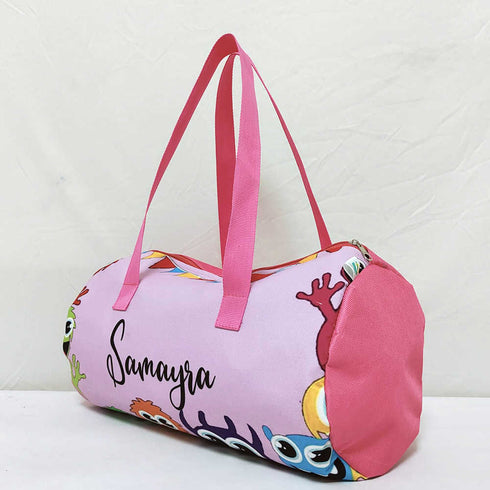 Personalised Pink Printed Kids Swimming Duffle Bag