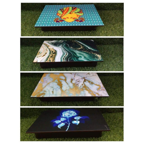 Personalised Wooden Table and Lap Cushions