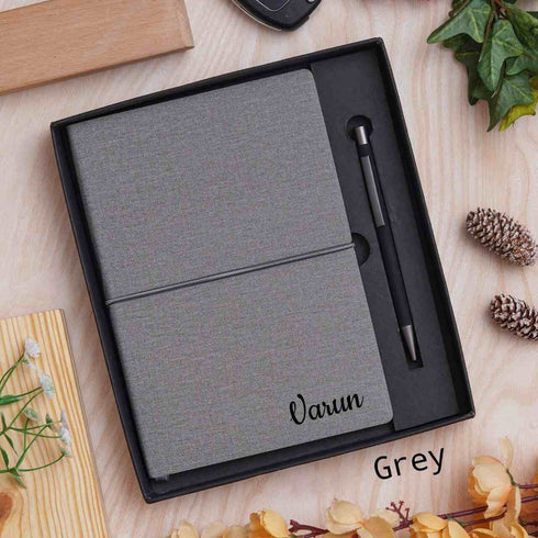 Personalised Name Printed Diary Set With Pen