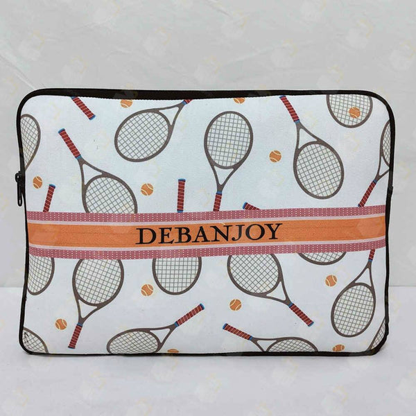 Personalised Rackets Balls Printed Kids Laptop Sleeve/Cove