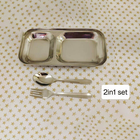 Personalised 2 in 1 Thali Set Stainless Steel Material