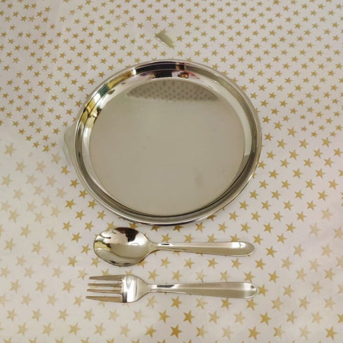 Personalised Nashta Plate Set Stainless Steel Material