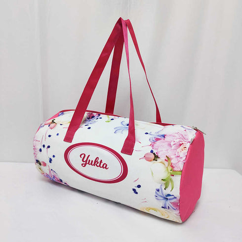 Personalised Floral Printed Kids Swimming Duffle Bag