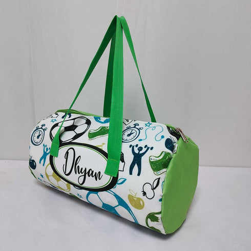 Personalised Football Printed Kids Swimming Duffle Bag