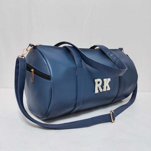 Personalised PU Duffle Sling Bag for Men - Navy Blue
