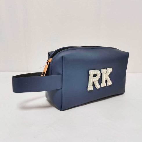 Personalised PU Box Pouch - Navy Blue