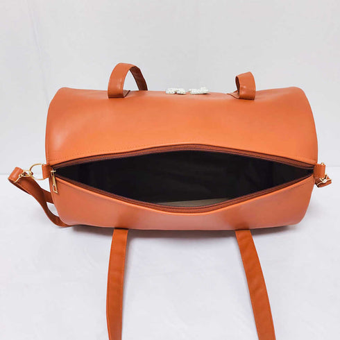 Personalised PU Duffle Sling Bag & Pouch Combo Gift Set for Men - Tan