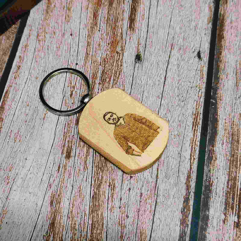 Personalised MDF Photo Name Keychain