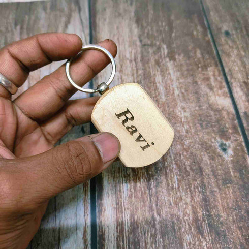 Personalised MDF Photo Name Keychain