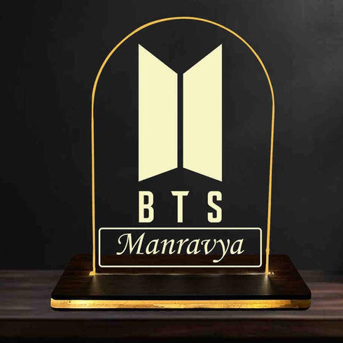 Personalised MDF Wooden Base with Warm White LED