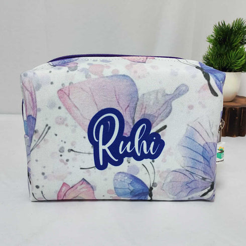 Personalised Butterflies Kids Large Duffle Bag & Box Pouch Combo Gift Set