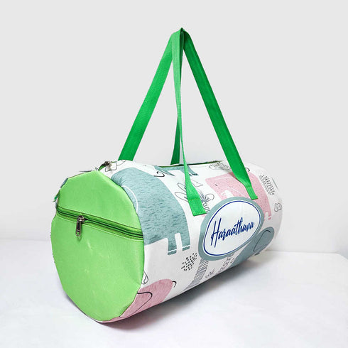 Personalised Elephant Kids Large Duffle Bag & Box Pouch Combo Gift Set