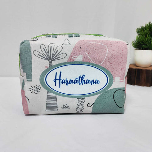 Personalised Elephant Kids Large Duffle Bag & Box Pouch Combo Gift Set